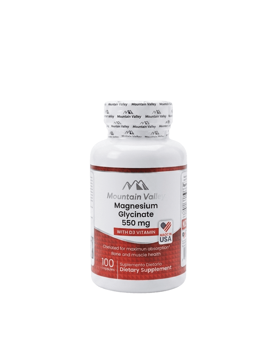 Magnesium Glycinate 550 mg – Mountain Valley Mana de Vida